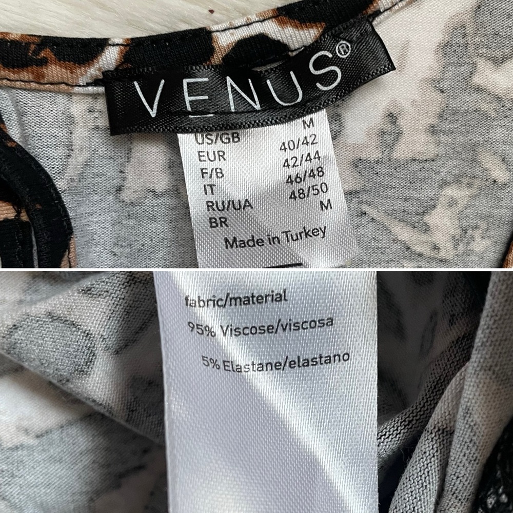 VENUS animal print black and brown sleeveless romper - Picture 9 of 11